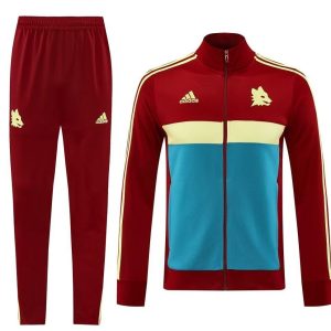 24/25 Roma Red Blue Full Zipper Tracksuit + Long Pants