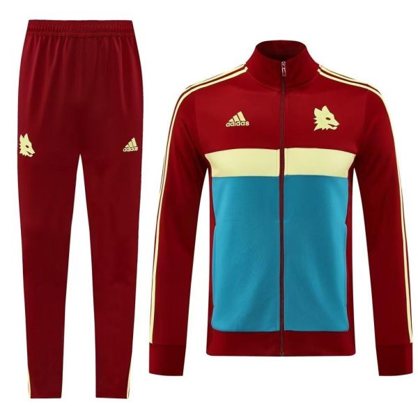 24/25 Roma Red Blue Full Zipper Tracksuit + Long Pants